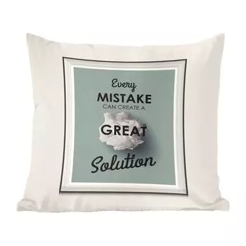 Декоративная подушка MuchoWow Диванная подушка Декоративная подушка для гостиной 60 x 60 см «Каждая ошибка может привести к отличному решению» - цитаты - пословицы - чехол для подушки - хлопчатобумажная ткань - декоративные чехлы для подушек
