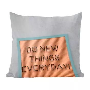 Декоративная подушка MuchoWow, диванная подушка, декоративная подушка для гостиной, 40 х 40 см, цитаты - пословицы - «Каждый день делайте что-то новое - чехлы для диванных подушек - без наполнителя