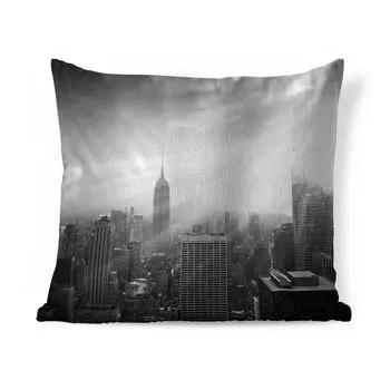 Декоративная подушка MuchoWow, диванная подушка, декоративная подушка для гостиной, 60 х 60 см, снег в Нью-Йорке, черно-белый - чехол на подушку - хлопчатобумажная ткань - декоративные чехлы на подушки