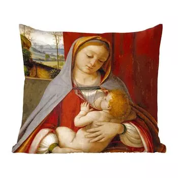 Декоративная подушка MuchoWow, диванная подушка, декоративная подушка для гостиной, 60 х 60 см, Леонардо да Винчи - чехол на подушку - хлопчатобумажная ткань - декоративные наволочки, мультиколор