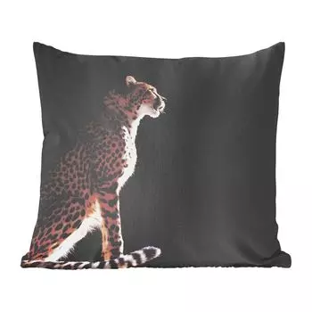 Декоративная подушка MuchoWow, диванная подушка, декоративная подушка для гостиной, 60 х 60 см, гепард - животные - свет - чехол на подушку - хлопчатобумажная ткань - декоративные наволочки