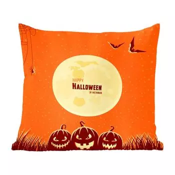 Декоративная подушка MuchoWow, диванная подушка, декоративная подушка для гостиной, 60 х 60 см, иллюстрация полнолуния на Хэллоуин - чехол на подушку - хлопчатобумажная ткань - декоративные наволочки