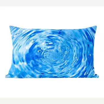 Декоративная подушка MuchoWow, диванная подушка, декоративная подушка для гостиной, 50 х 30 см, вид сверху на водоворот в голубой воде - чехлы для диванных подушек - без наполнителя
