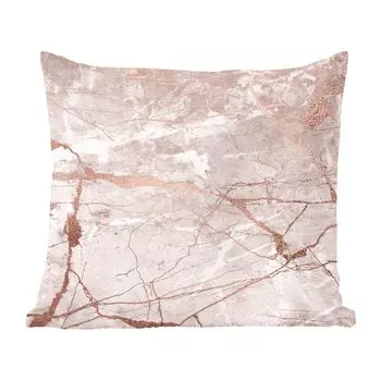 Декоративная подушка MuchoWow, диванная подушка, декоративная подушка для гостиной, 60 х 60 см, мрамор, старый розовый, розовый, чехол на подушку, хлопчатобумажная ткань, декоративные чехлы на подушки