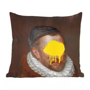 Декоративная подушка MuchoWow, диванная подушка, декоративная подушка для гостиной, 60 х 60 см, Вильгельм Оранский - искусство - живопись - чехол на подушку - хлопчатобумажная ткань - декоративные наволочки, мультиколор