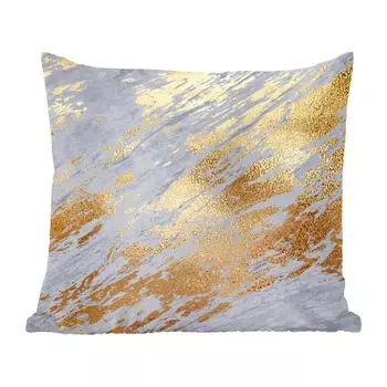 Декоративная подушка MuchoWow, диванная подушка, декоративная подушка для гостиной, 60 х 60 см, мрамор, золото, узор, чехол на подушку, хлопчатобумажная ткань, декоративные чехлы на подушки