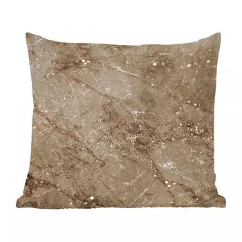 Декоративная подушка MuchoWow Диванная подушка Декоративная подушка для гостиной 50 x 50 см Мраморный узор Коричневые чехлы для подушек Украшение спальни
