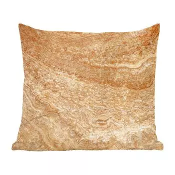 Декоративная подушка MuchoWow, диванная подушка, декоративная подушка для гостиной, 60 х 60 см, мрамор, коричневый, узор, чехол на подушку, хлопчатобумажная ткань, декоративные чехлы на подушки