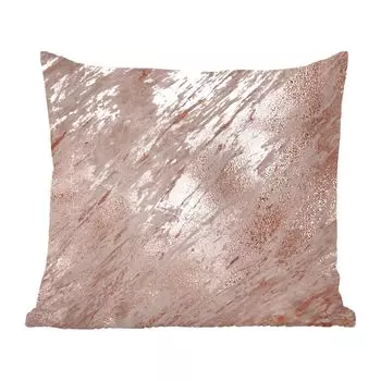 Декоративная подушка MuchoWow, диванная подушка, декоративная подушка для гостиной, 50 х 50 см, мрамор, розовый, золотой, чехлы на подушки, украшение, спальня