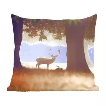 Декоративная подушка MuchoWow диванная подушка для гостиной декоративная подушка 60 x 60 см олень - деревья - лес - чехол на подушку - хлопчатобумажная ткань - декоративные наволочки