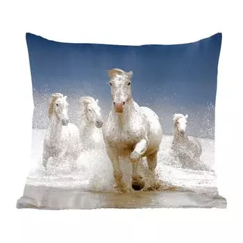 Декоративная подушка MuchoWow диванная подушка для гостиной декоративная подушка 60 x 60 см лошади - вода - грязь - чехол на подушку - хлопчатобумажная ткань - декоративные чехлы на подушки