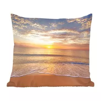Декоративная подушка MuchoWow диванная подушка для гостиной декоративная подушка 60 x 60 см пляж - закат - море - чехол на подушку - хлопчатобумажная ткань - декоративные чехлы на подушки