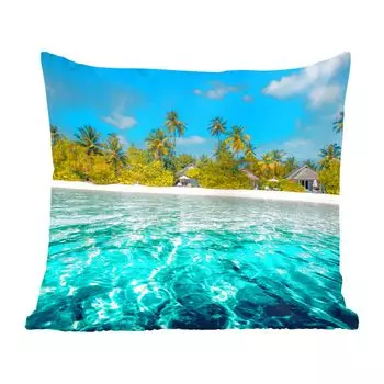 Декоративная подушка MuchoWow диванная подушка для гостиной декоративная подушка 40х40 см пляж - пальмы - море - чехлы на диванные подушки - без наполнителя