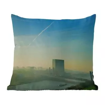 Декоративная подушка MuchoWow диванная подушка для гостиной декоративная подушка 60х60 см Утрехт - туман - воздух - чехол на подушку - хлопчатобумажная ткань - декоративные наволочки