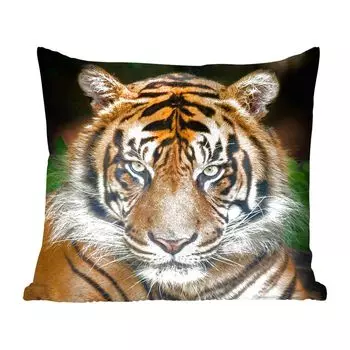 Декоративная подушка MuchoWow диванная подушка для гостиной декоративная подушка 60 x 60 см тигр - черный - чехол на подушку - хлопчатобумажная ткань - декоративные наволочки