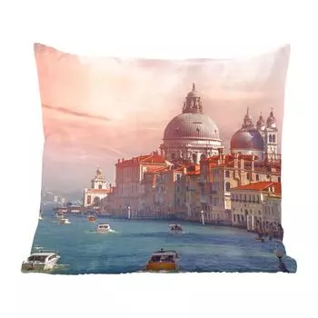 Декоративная подушка MuchoWow, диванная подушка для гостиной, декоративная подушка 60 x 60 см Италия - Венеция - Большой канал - чехол на подушку - хлопчатобумажная ткань - декоративные наволочки