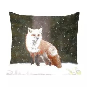 Декоративная подушка MuchoWow диванная подушка для гостиной декоративная подушка 60 x 60 см лиса - снег - зима - чехол на подушку - хлопчатобумажная ткань - декоративные чехлы на подушки, мультиколор