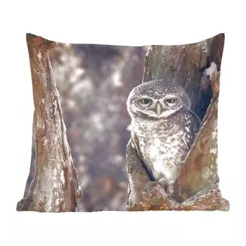 Декоративная подушка MuchoWow диванная подушка для гостиной декоративная подушка 45x45 см сова - дерево - лес - чехлы на подушки - чехлы декоративные - чехлы декоративные