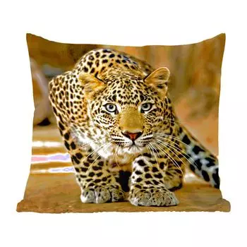 Декоративная подушка MuchoWow диванная подушка для гостиной декоративная подушка 60 x 60 см леопард - хищник - портрет - чехол на подушку - хлопчатобумажная ткань - декоративные наволочки