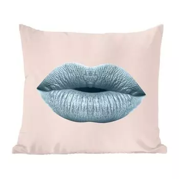 Декоративная подушка MuchoWow диванная подушка для гостиной декоративная подушка 40x40 см губы - пастель - серый - чехлы на диванные подушки - без наполнителя