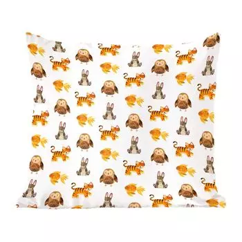 Декоративная подушка MuchoWow диванная подушка для гостиной декоративная подушка 60 x 60 см дикие животные - узоры - цвета - чехол на подушку - хлопчатобумажная ткань - декоративные чехлы на подушки