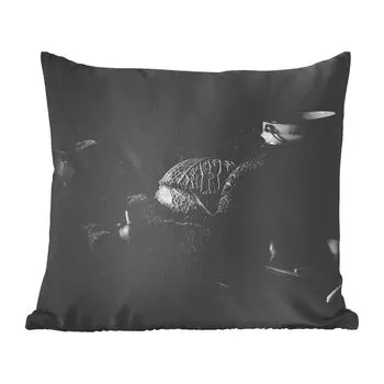 Декоративная подушка MuchoWow диванная подушка для гостиной декоративная подушка 60 x 60 см натюрморт - капуста - черный - белый - чехол на подушку - хлопчатобумажная ткань - декоративные наволочки