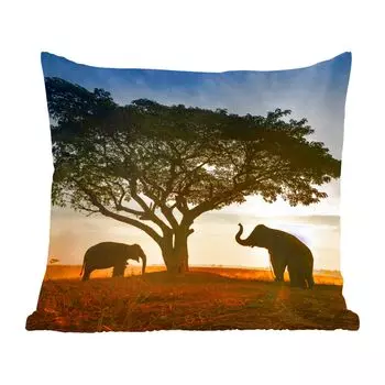Декоративная подушка MuchoWow диванная подушка для гостиной декоративная подушка 50 x 50 см слон - солнце - Африка - чехлы на подушки - украшение - спальня