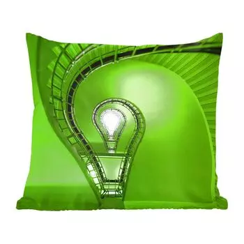 Декоративная подушка MuchoWow диванная подушка для гостиной декоративная подушка 40х40 см лампочка на винтовой лестнице - чехлы на диванные подушки - без наполнителя