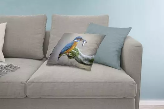 Декоративная подушка MuchoWow диванная подушка для гостиной декоративная подушка 60 x 40 см зимородок - рыба - животное - чехлы для подушек - декоративные чехлы для подушек - декоративные чехлы для подушек