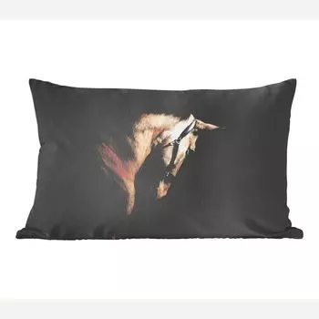 Декоративная подушка MuchoWow диванная подушка для гостиной декоративная подушка 50х30 см лошади - недоуздок - черный - чехлы на диванные подушки - без наполнителя