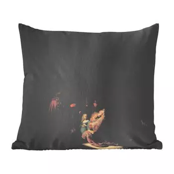 Декоративная подушка MuchoWow диванная подушка для гостиной декоративная подушка 60 x 60 см Песнь о Симеоне - картина Рембрандта ван Рейна - чехол на подушку - хлопчатобумажная ткань - декоративные наволочки