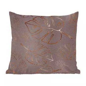 Декоративная подушка MuchoWow, диванная подушка для гостиной, декоративная подушка 60 x 60 см, узор - люкс - бронза - чехол на подушку - хлопчатобумажная ткань - декоративные чехлы на подушки
