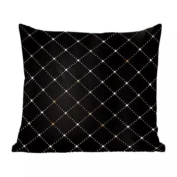 Декоративная подушка MuchoWow диванная подушка для гостиной декоративная подушка 60 x 60 см в горошек - золотой - черный - чехол на подушку - хлопчатобумажная ткань - декоративные чехлы на подушки