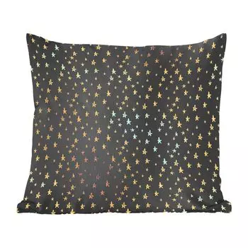 Декоративная подушка MuchoWow диванная подушка для гостиной декоративная подушка 60 x 60 см узор - звезды - золото - чехол на подушку - хлопчатобумажная ткань - декоративные наволочки, мультиколор