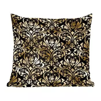 Декоративная подушка MuchoWow диванная подушка для гостиной декоративная подушка 60 x 60 см узор - барокко - золотой - черный - чехол на подушку - хлопчатобумажная ткань - декоративные наволочки, мультиколор