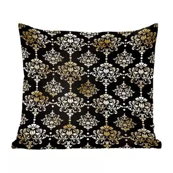 Декоративная подушка MuchoWow диванная подушка для гостиной декоративная подушка 40 x 40 см узор - барокко - золотой - черный - чехлы на диванные подушки - без наполнителя