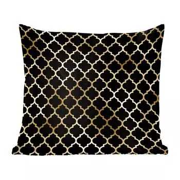 Декоративная подушка MuchoWow диванная подушка для гостиной декоративная подушка 40x40 см с узором - золотой - черный - чехлы на диванные подушки - без наполнителя, мультиколор