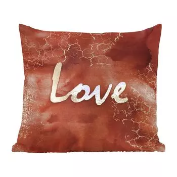 Декоративная подушка MuchoWow диванная подушка для гостиной декоративная подушка 60 x 60 см цитата - любовь - коричневый - золото - чехол на подушку - хлопчатобумажная ткань - декоративные наволочки