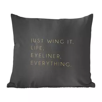 Декоративная подушка MuchoWow диванная подушка для гостиной декоративная подушка 60 x 60 см цитата - мотивация - золотой - черный - чехол на подушку - хлопчатобумажная ткань - декоративные чехлы на подушки, мультиколор