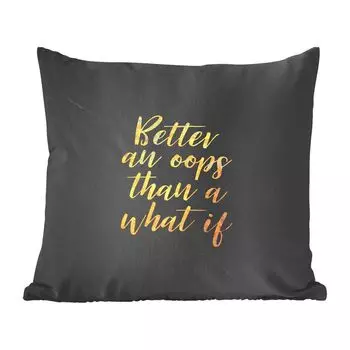 Декоративная подушка MuchoWow, диванная подушка для гостиной, декоративная подушка 40 x 40 см, цитаты - мотивация - золото - мрамор - чехлы на диванные подушки - без наполнителя, мультиколор