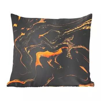 Декоративная подушка MuchoWow диванная подушка для гостиной декоративная подушка 40x40 см с узором - золотой - черный - чехлы на диванные подушки - без наполнителя, мультиколор