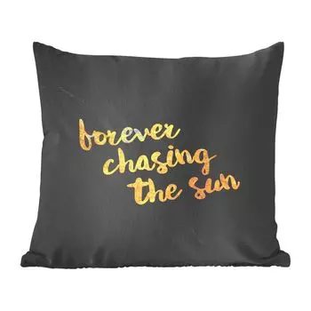 Декоративная подушка MuchoWow диванная подушка для гостиной декоративная подушка 60 x 60 см quote - солнце - золото - черный - чехол на подушку - хлопчатобумажная ткань - декоративные наволочки