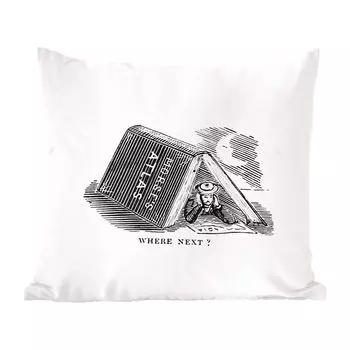 Декоративная подушка MuchoWow диванная подушка для гостиной декоративная подушка 60 x 60 см винтаж - книга - походный - чехол на подушку - хлопчатобумажная ткань - декоративные наволочки