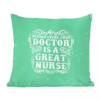 Декоративная подушка MuchoWow диванная подушка для гостиной декоративная подушка 60 x 60 см винтаж - доктор - текст - чехол на подушку - хлопковая ткань - декоративные наволочки