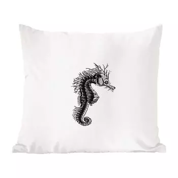Декоративная подушка MuchoWow диванная подушка для гостиной декоративная подушка 60 x 60 см ретро - морские коньки - животные - чехол на подушку - хлопчатобумажная ткань - декоративные чехлы на подушки