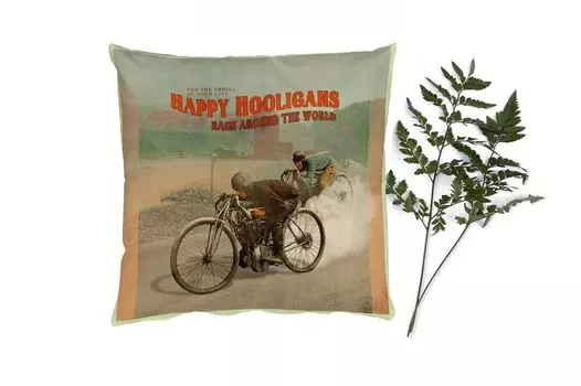 Декоративная подушка MuchoWow диванная подушка для гостиной декоративная подушка 40x40 см Mancave - двигатель - колеса - винтаж - чехлы на диванные подушки - без наполнителя