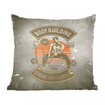 Декоративная подушка MuchoWow, диванная подушка для гостиной, декоративная подушка 60 x 60 см, винтаж - тренажерный зал - веревка - чехол на подушку - хлопчатобумажная ткань - декоративные чехлы на подушки