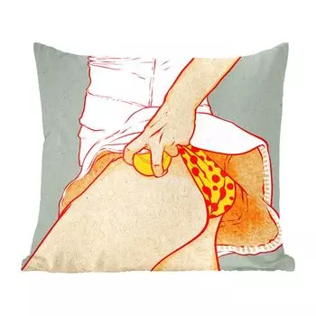 Декоративная подушка MuchoWow, диванная подушка для гостиной, декоративная подушка 60 x 60 см, винтаж - теннис - нижнее белье - чехол на подушку - хлопчатобумажная ткань - декоративные наволочки