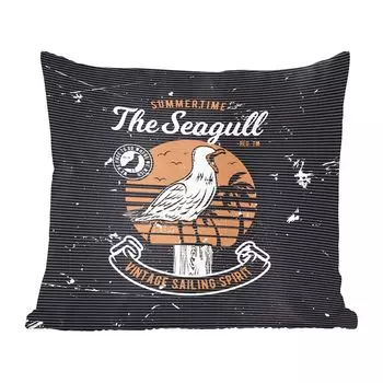 Декоративная подушка MuchoWow диванная подушка для гостиной декоративная подушка 60 x 60 см винтаж - птица - пляж - чехол на подушку - хлопчатобумажная ткань - декоративные наволочки