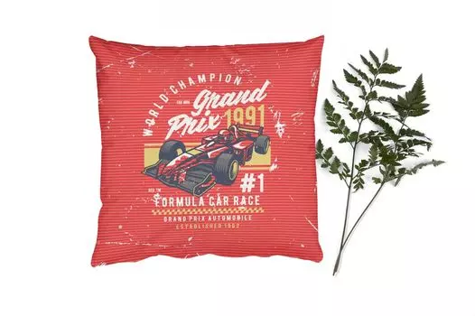 Декоративная подушка MuchoWow диванная подушка для гостиной декоративная подушка 40x40 см Mancave - F1 - винтаж - красный - чехлы на диванные подушки - без наполнителя